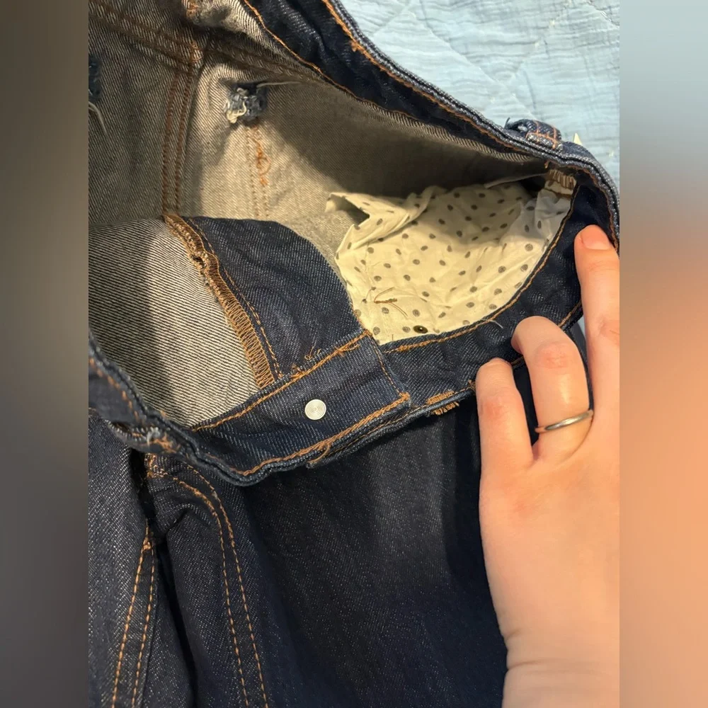 Kate Spade x Target Jeans Dark Wash Wide Leg | Cuffed Straight Leg | NWT Size 2 - Picture 5 of 11